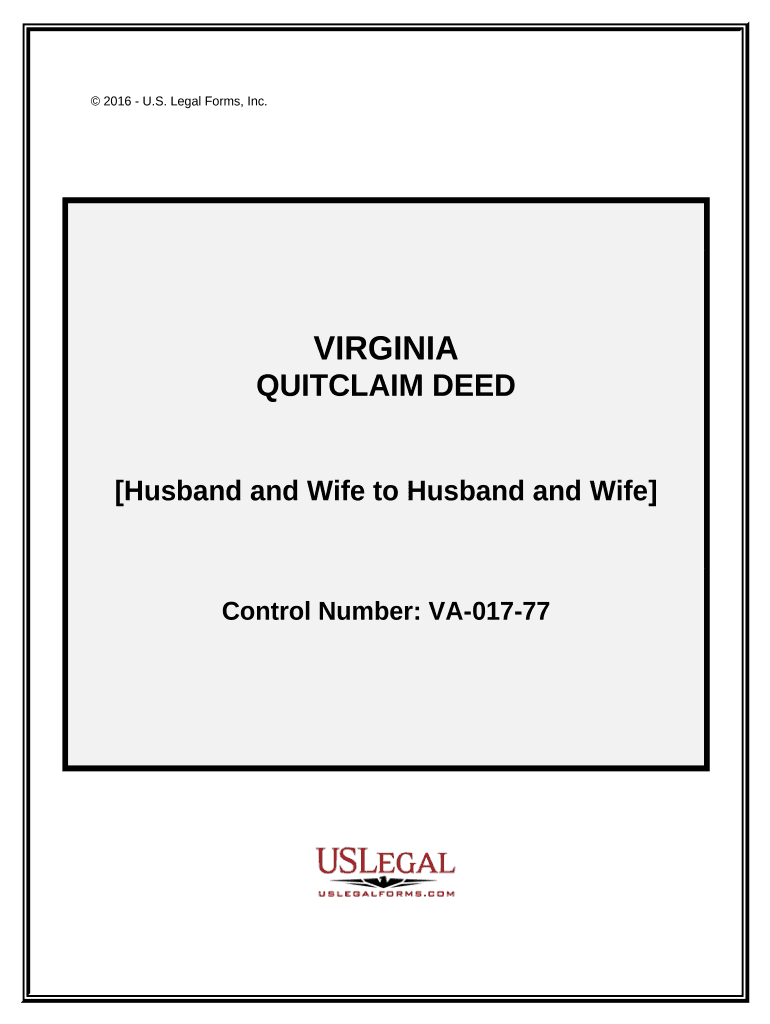 Quitclaim Deed from Husband and Wife to Husband and Wife Virginia  Form