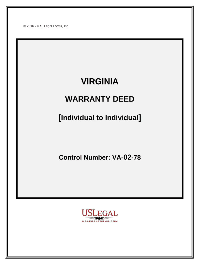 Warranty Deed from Individual to Individual Virginia  Form