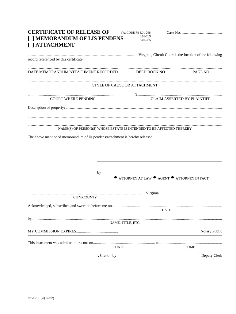 Virginia Certificate  Form