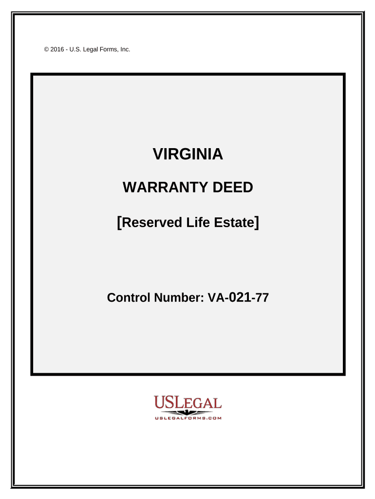 Warranty Deed to Child Reserving a Life Estate in the Parents Virginia  Form