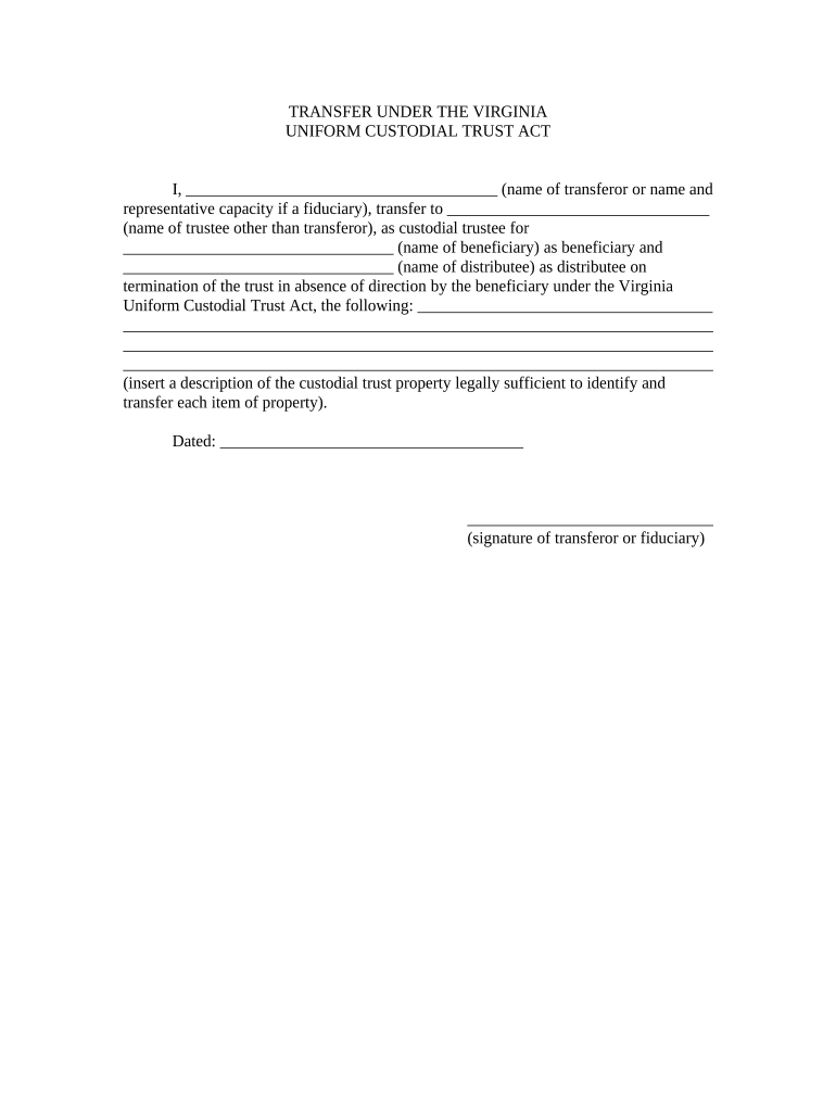 Custodial Trust Act  Form