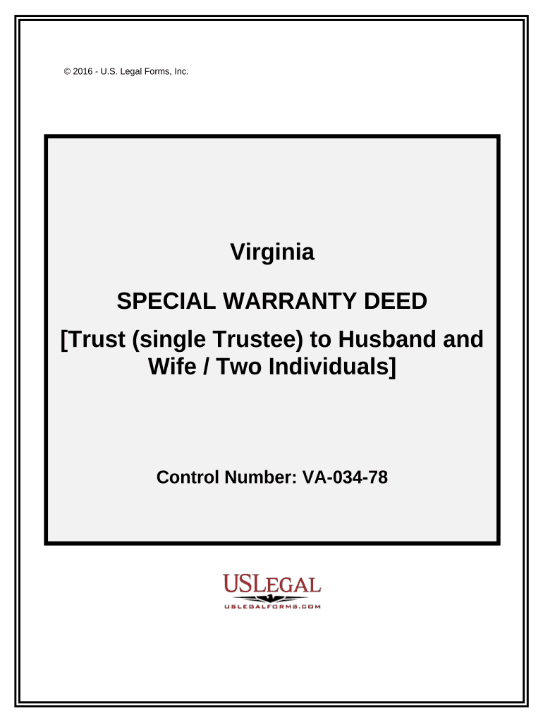 Virginia Special Warranty  Form