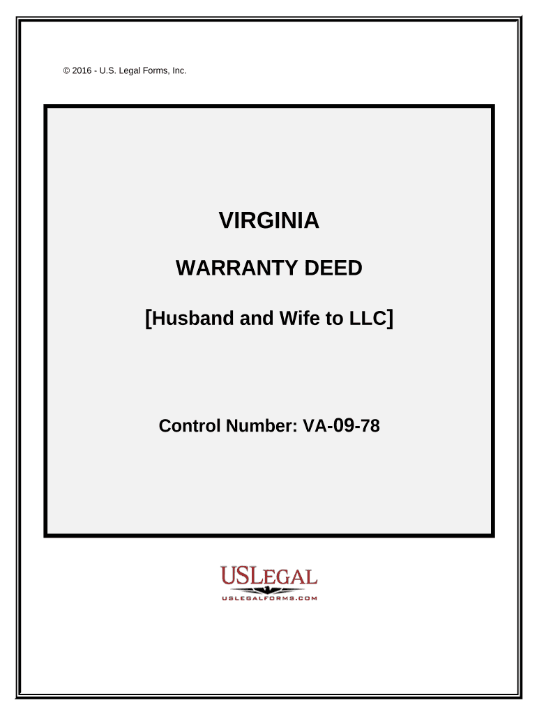 Warranty Deed from Husband and Wife to LLC Virginia  Form