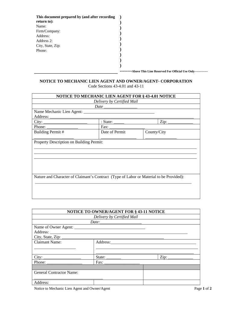 Virginia Mechanic Lien  Form