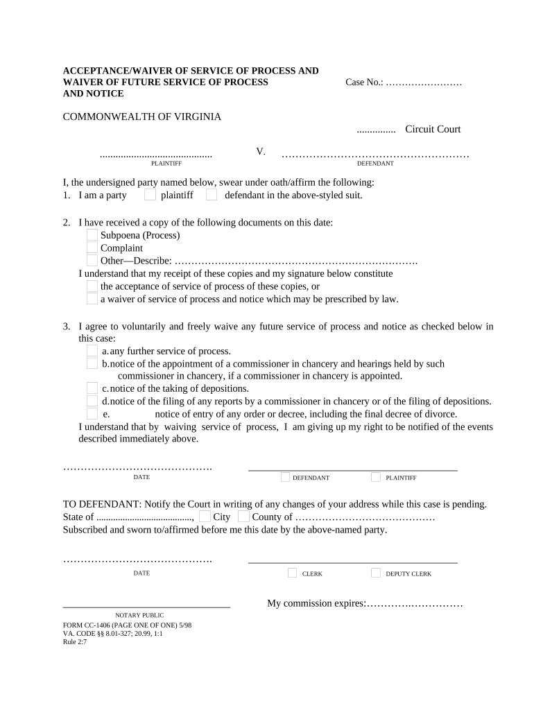 Waiver Service Process  Form