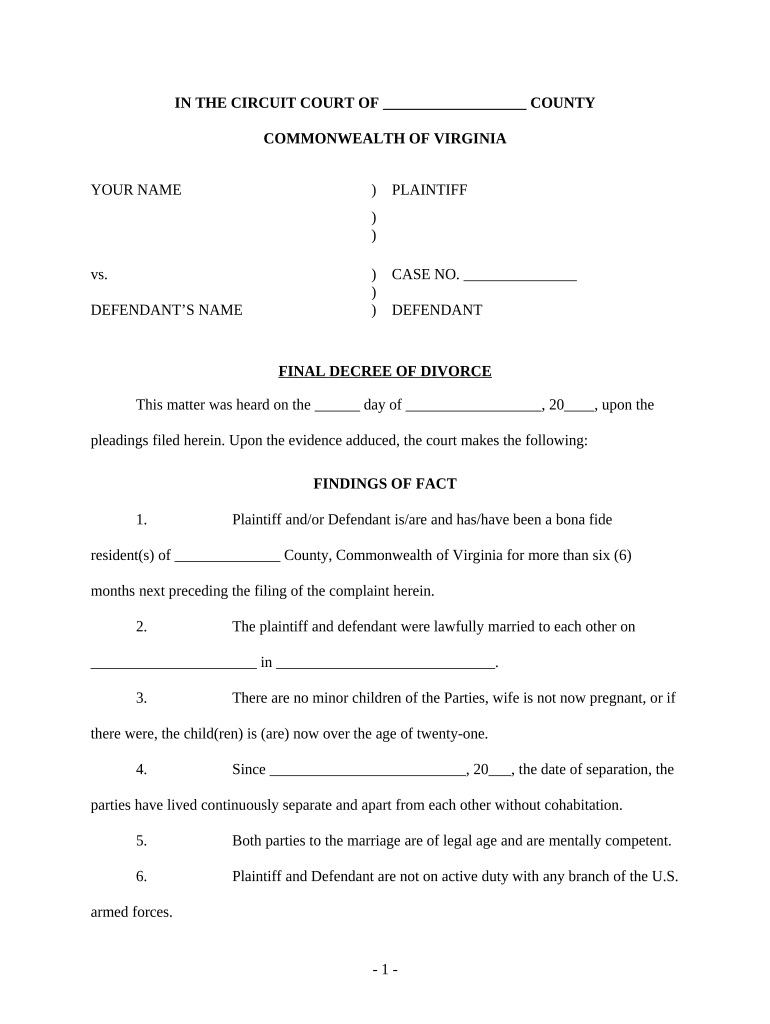 Decree Divorce with Sample  Form