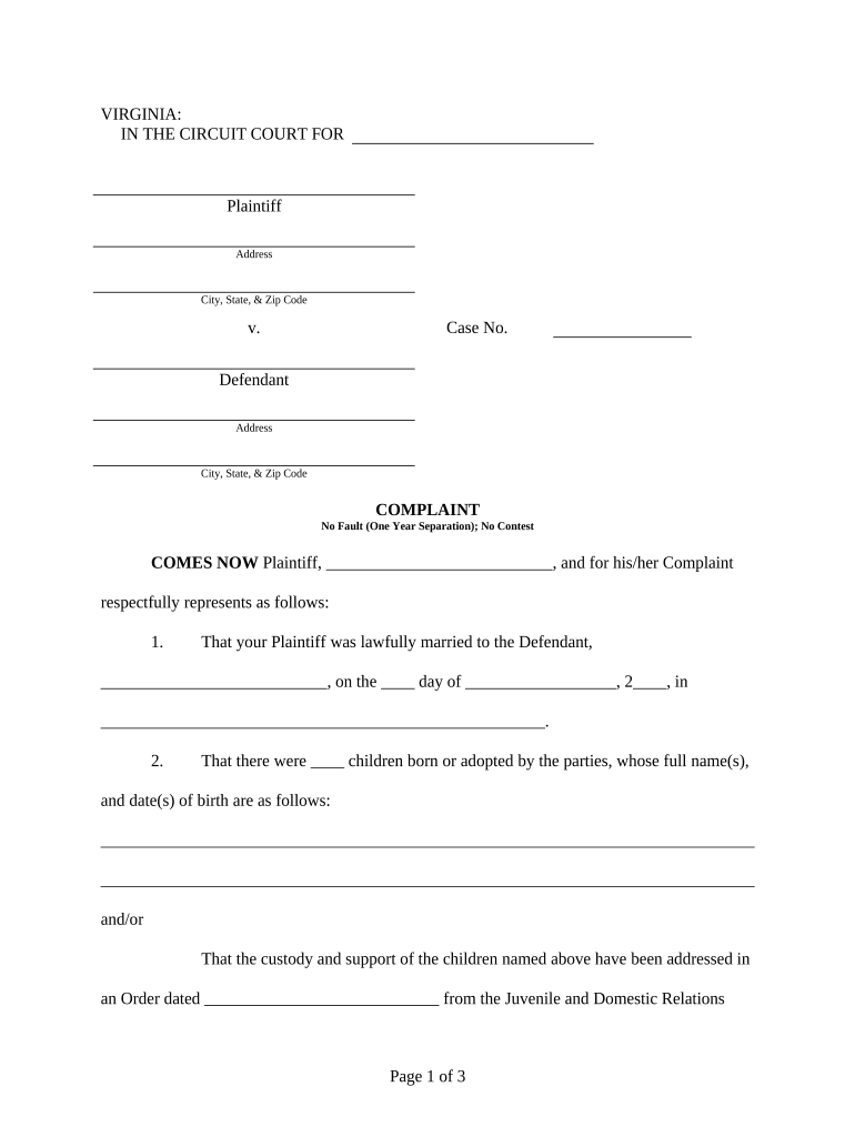 Va Complaint with  Form