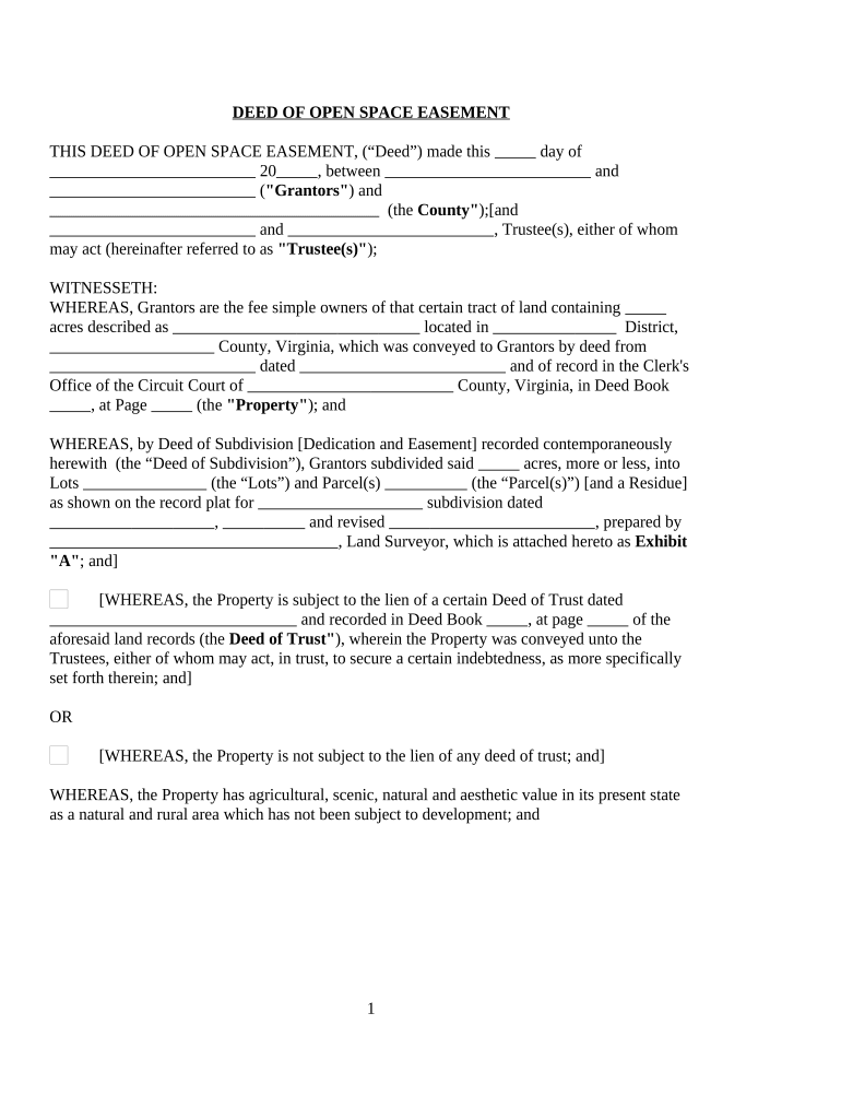 Virginia Deed Easement  Form