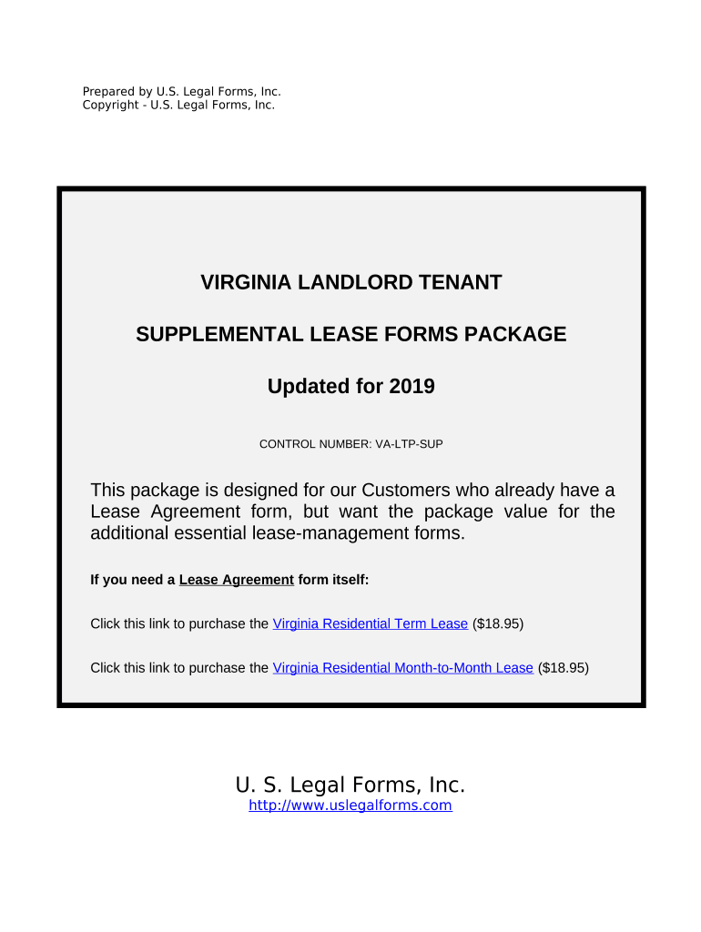 Supplemental Residential Lease Forms Package Virginia
