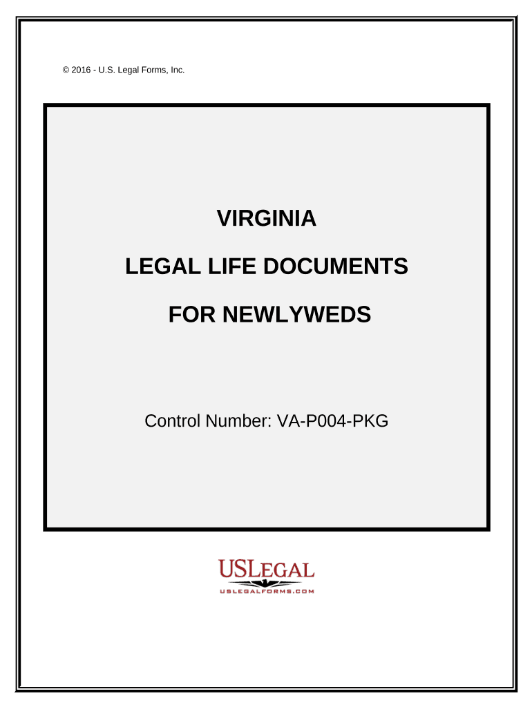 Essential Legal Life Documents for Newlyweds Virginia  Form