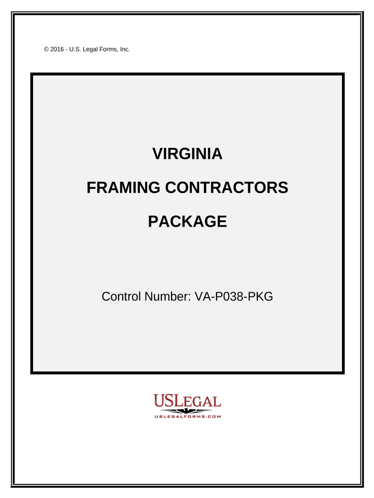 Framing Contractor Package Virginia  Form