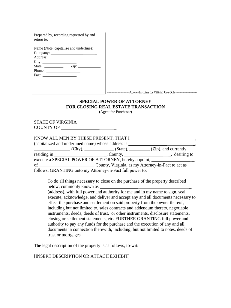 Closing Estate Transaction  Form