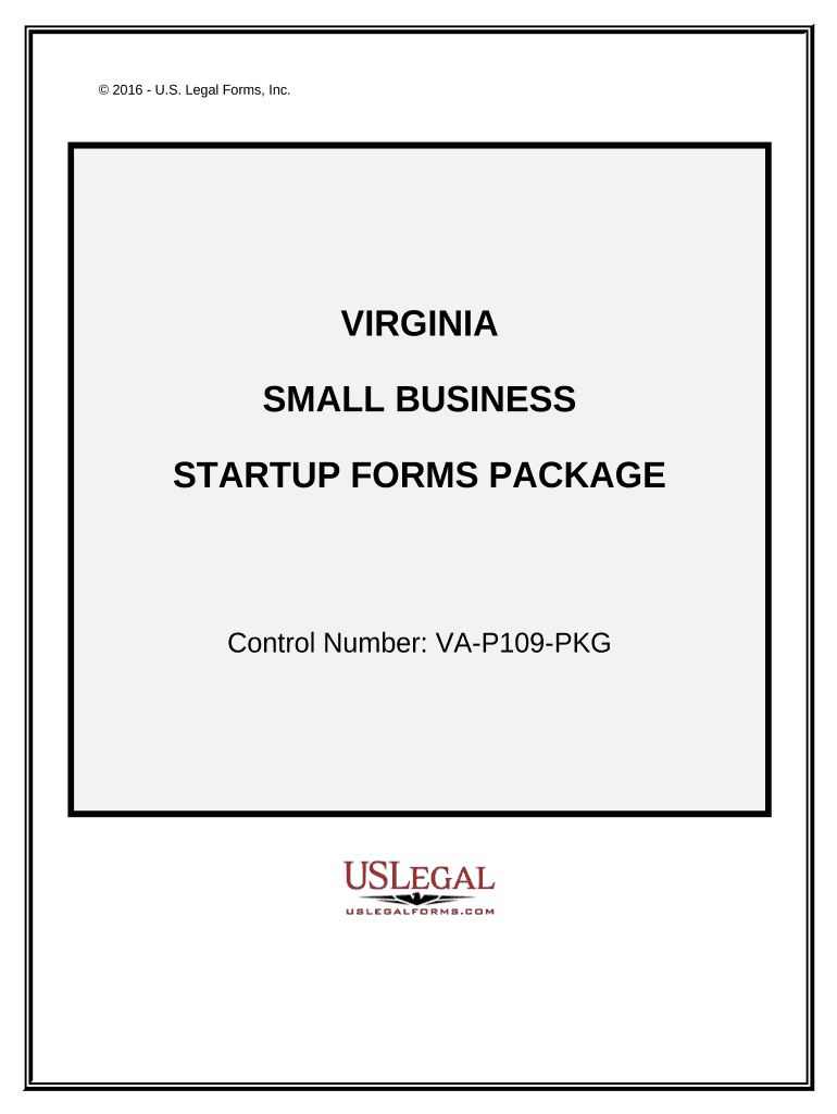 Virginia Small Business Startup Package Virginia  Form