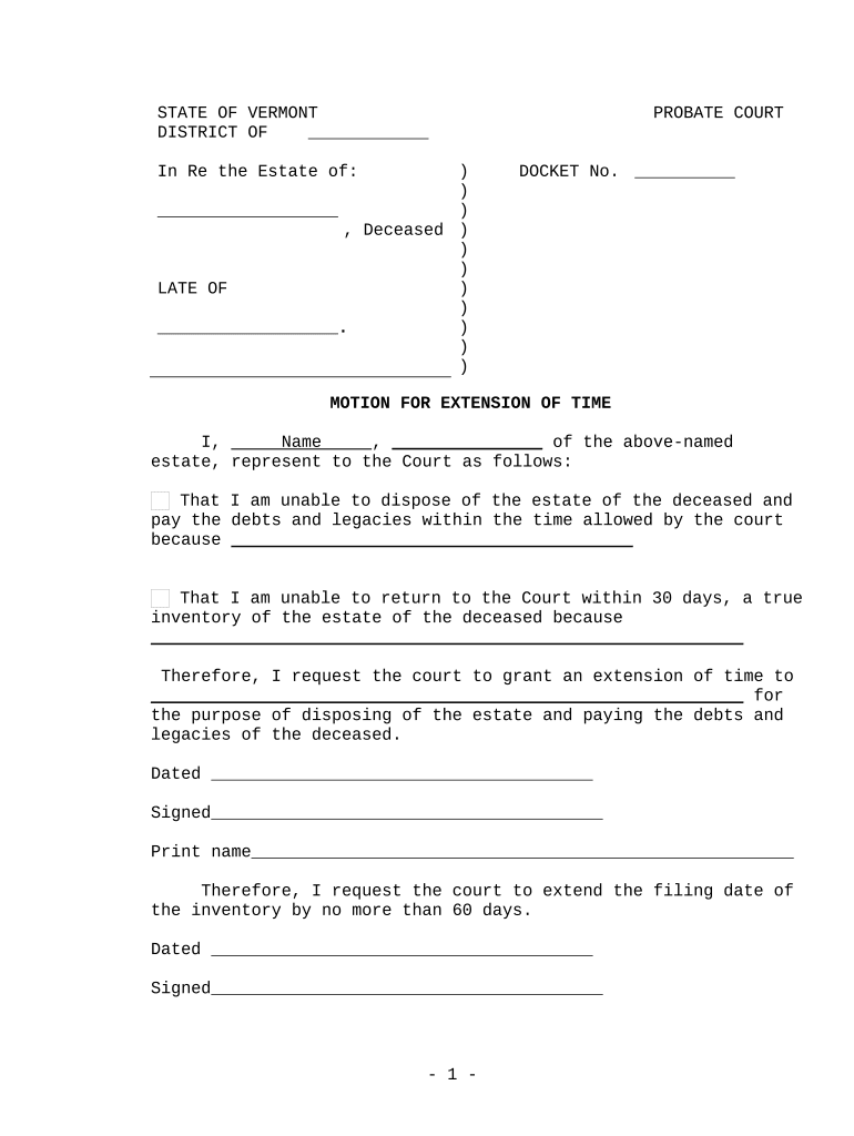 Motion Extension File  Form