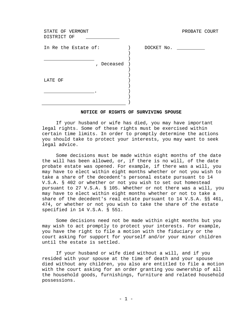 Rights Surviving Spouse  Form