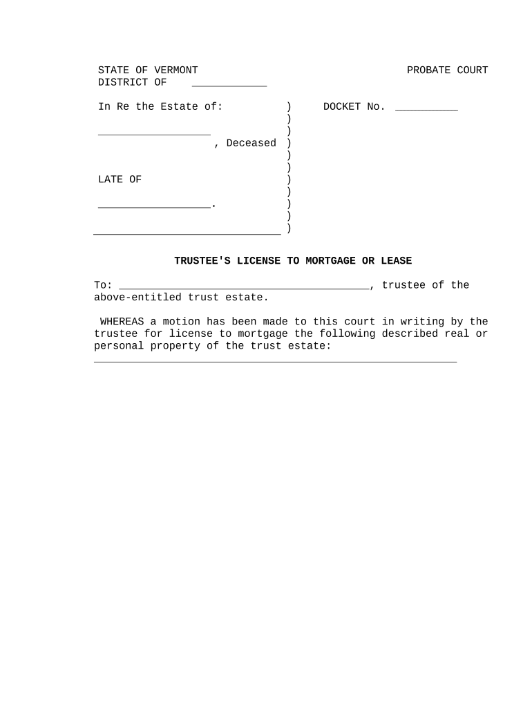 Vermont Trustee  Form