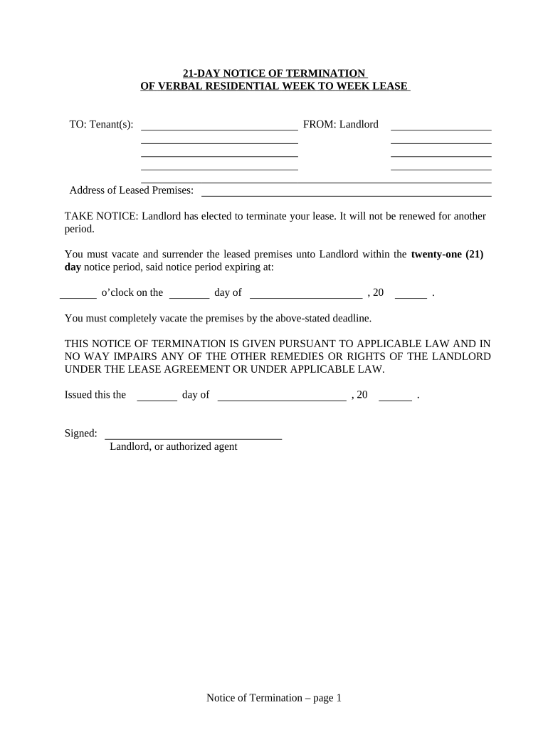 Vermont Notice Form