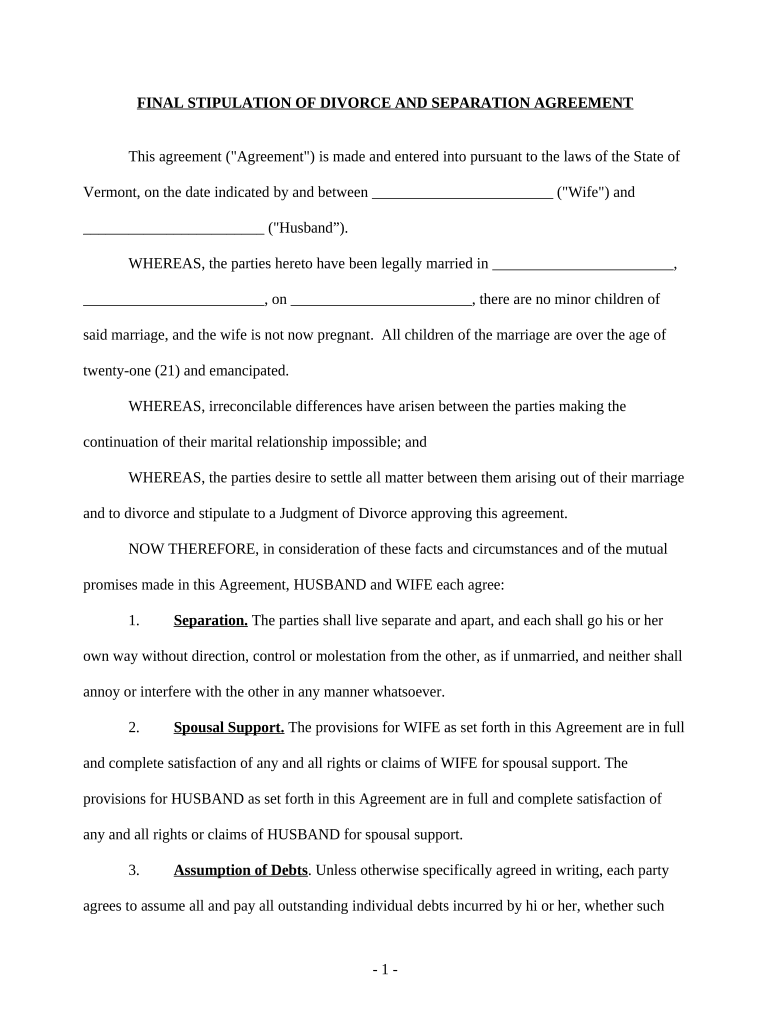 Stipulation Agreement Form