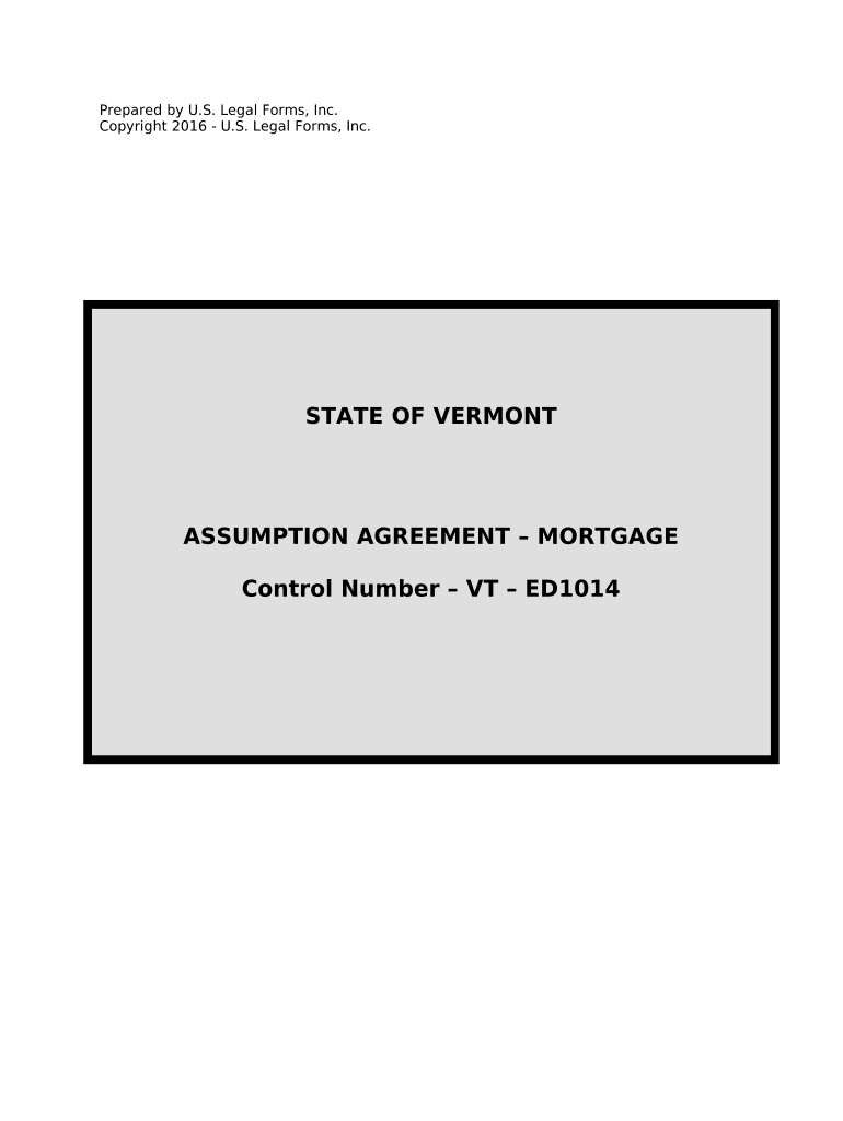 Assumption Agreement of Mortgage and Release of Original Mortgagors Vermont  Form