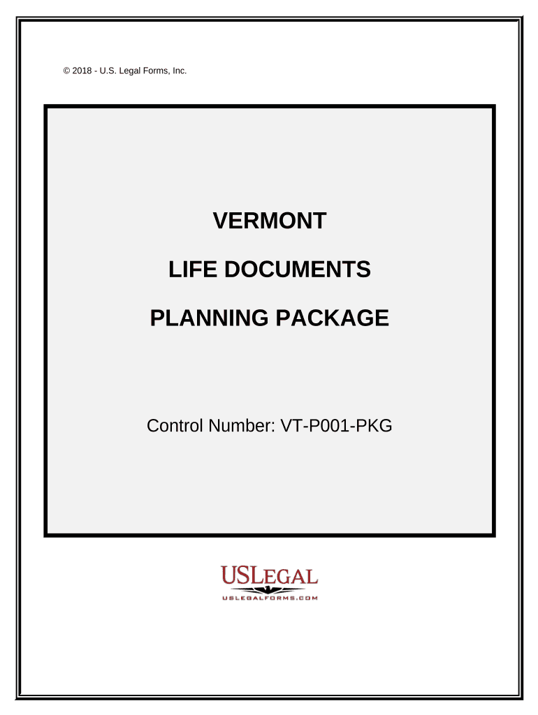 Life Documents Planning Package, Including Will, Power of Attorney and Living Will Vermont  Form