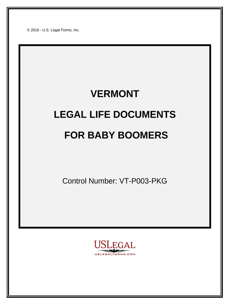 Essential Legal Life Documents for Baby Boomers Vermont  Form