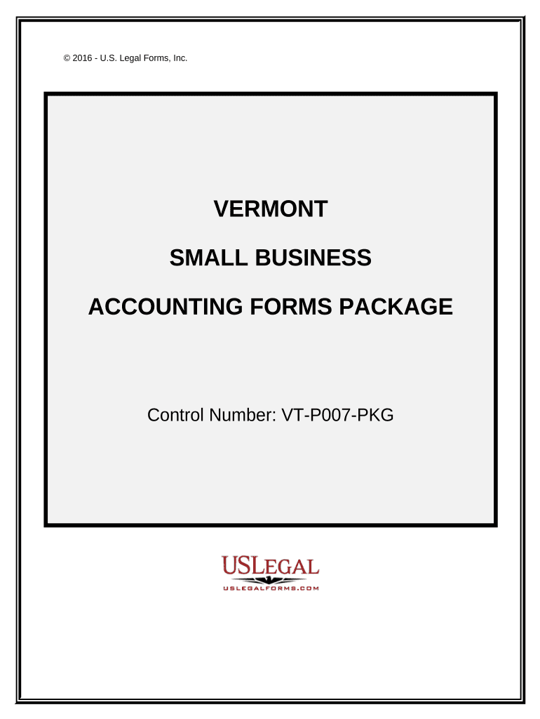 Small Business Accounting Package Vermont  Form