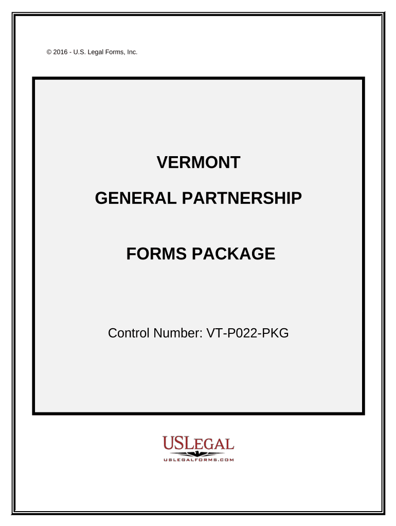 General Partnership Package Vermont  Form