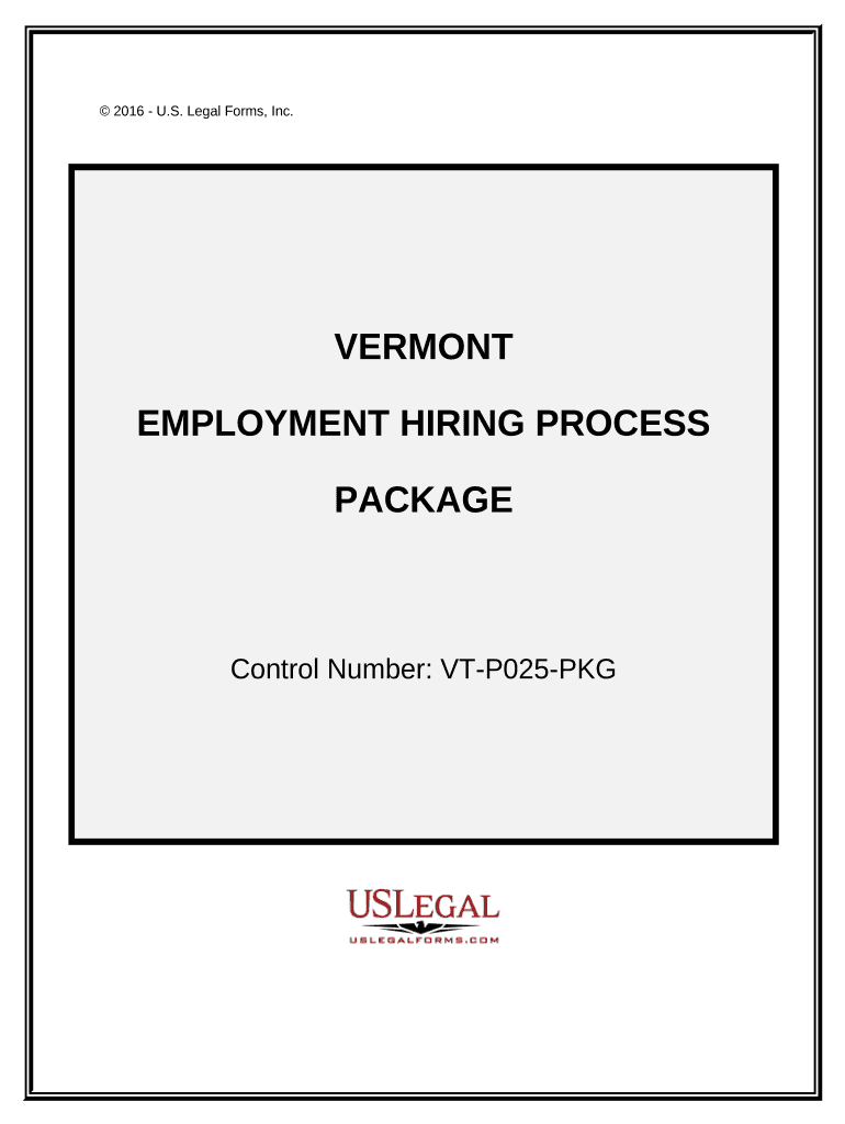 Employment Hiring Process Package Vermont  Form