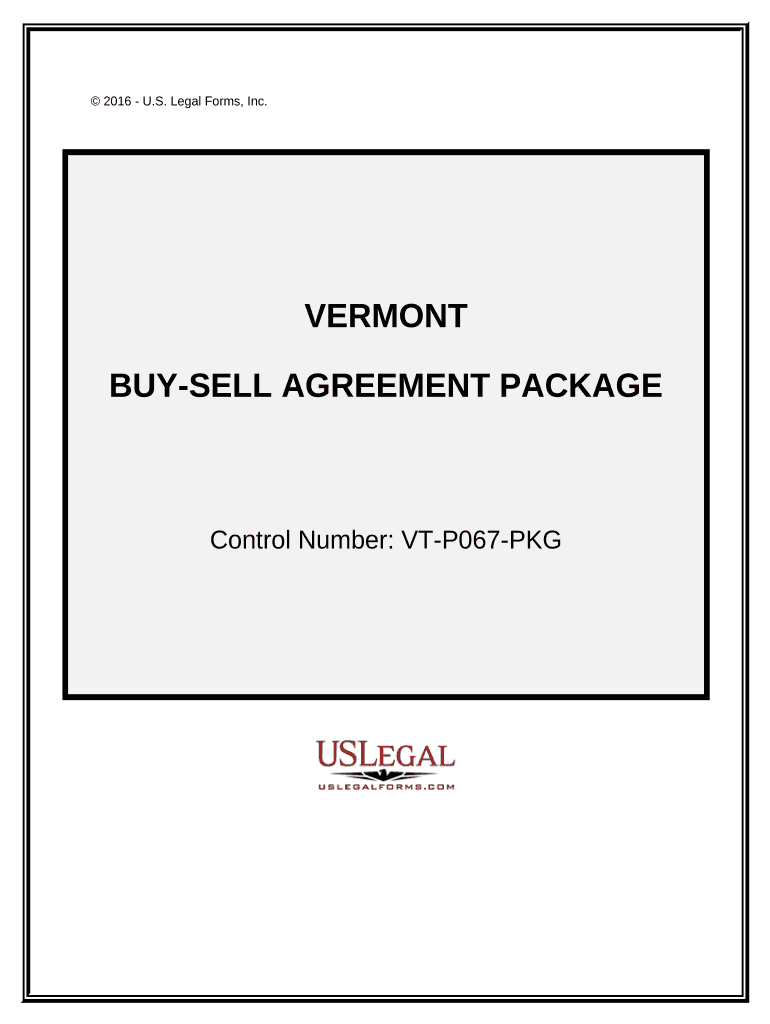 Buy Sell Agreement Package Vermont  Form