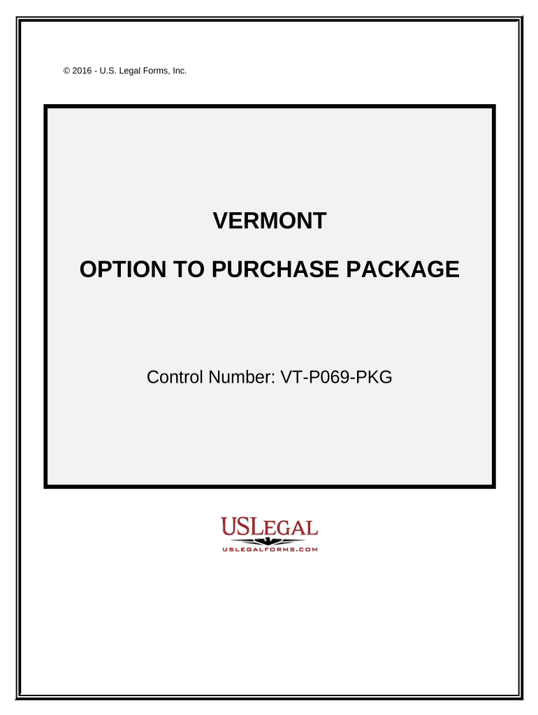 Option to Purchase Package Vermont  Form