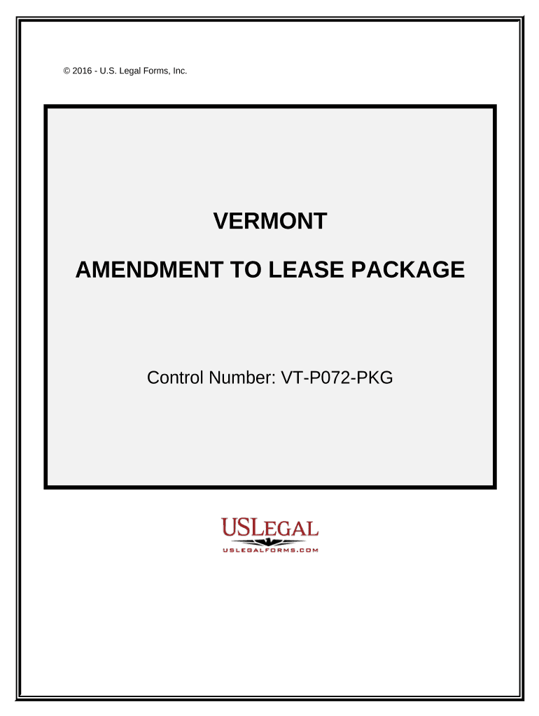 Amendment of Lease Package Vermont  Form