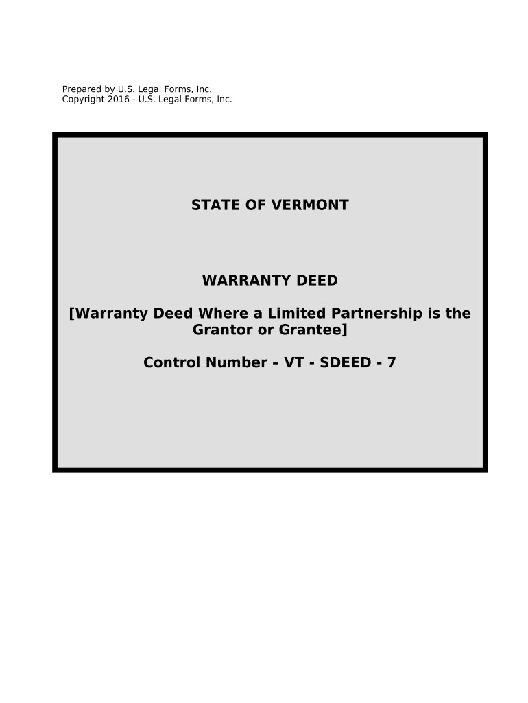 Vermont Limited Partnership  Form
