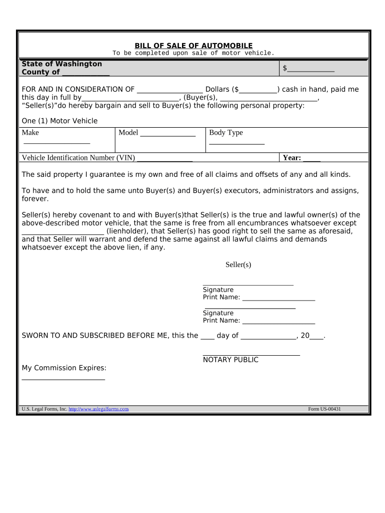 Wa Odometer Disclosure Statement  Form