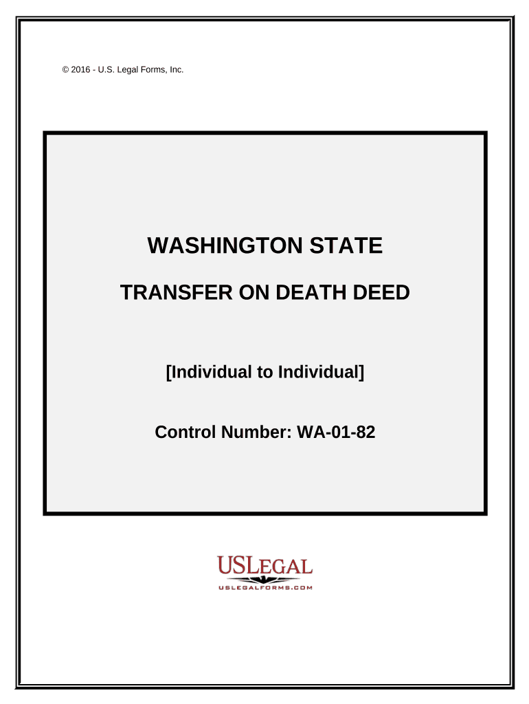 Transfer on Death Quitclaim Deed from Individual to Individual with Alternate Beneficiary Washington  Form