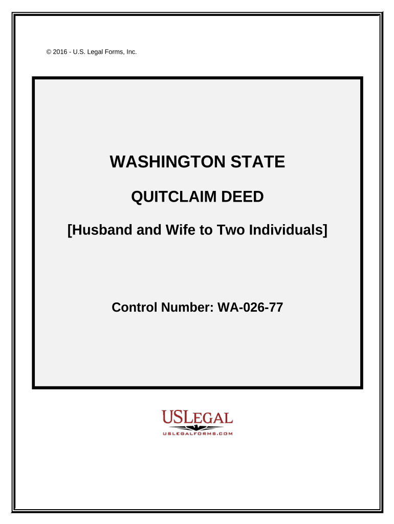 Quitclaim Deed from Husband and Wife to Two Individuals Washington  Form