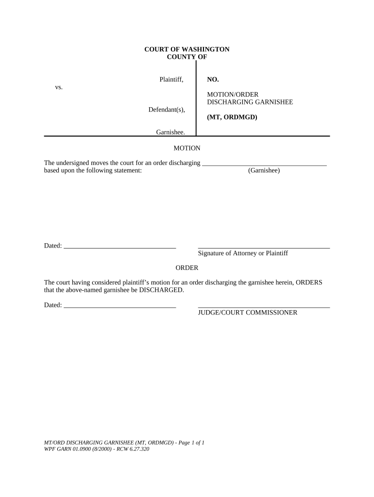 Washington Motion  Form