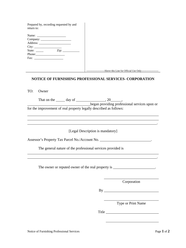 Washington Professional  Form