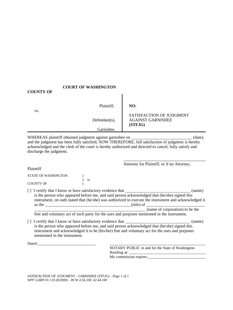 Wa Garnishee Order  Form