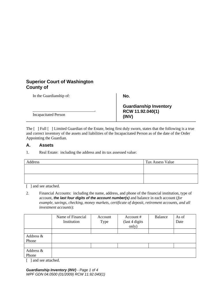 Washington Civil  Form