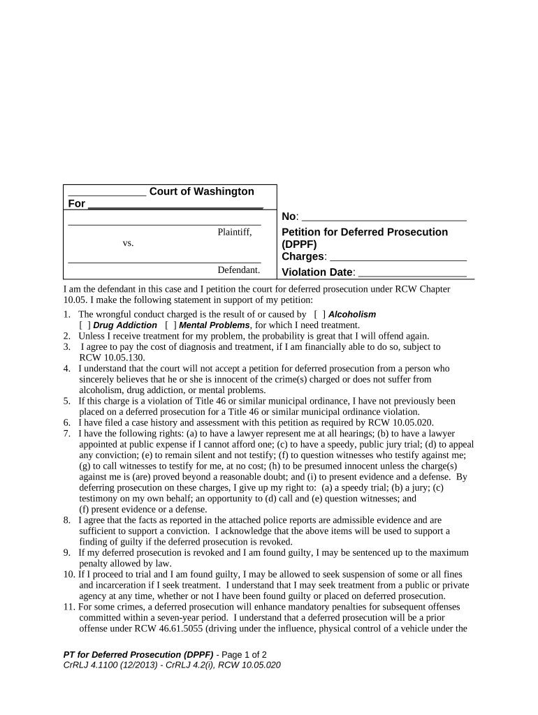 Deferred Prosecution Agreement  Form