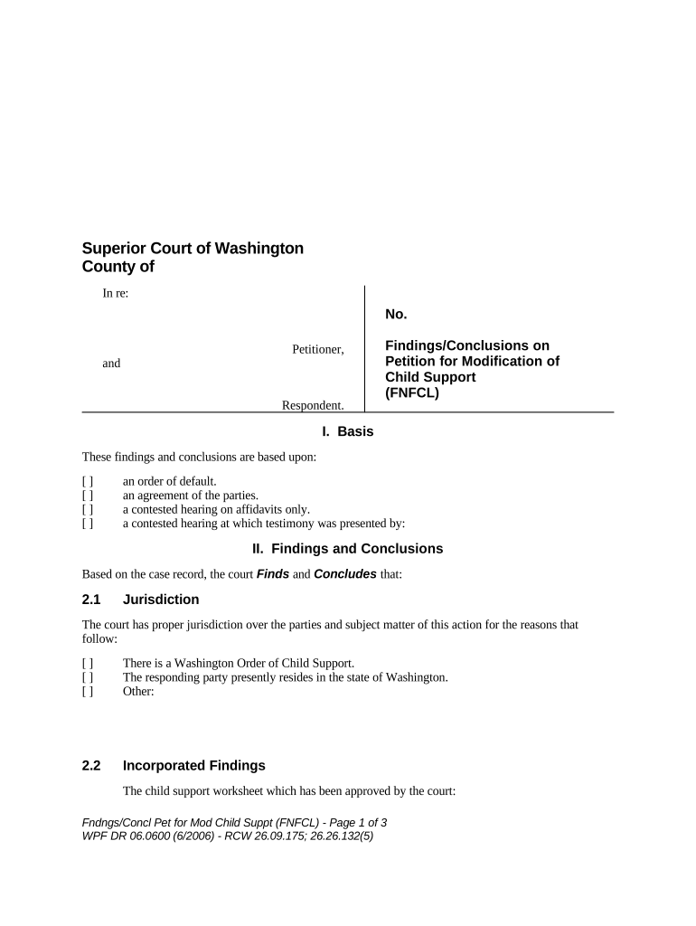 Modification Child Support  Form