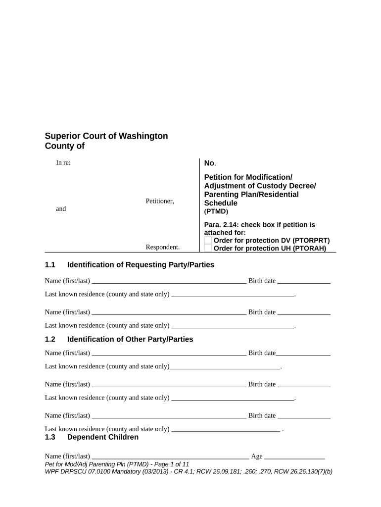 Washington Petition  Form