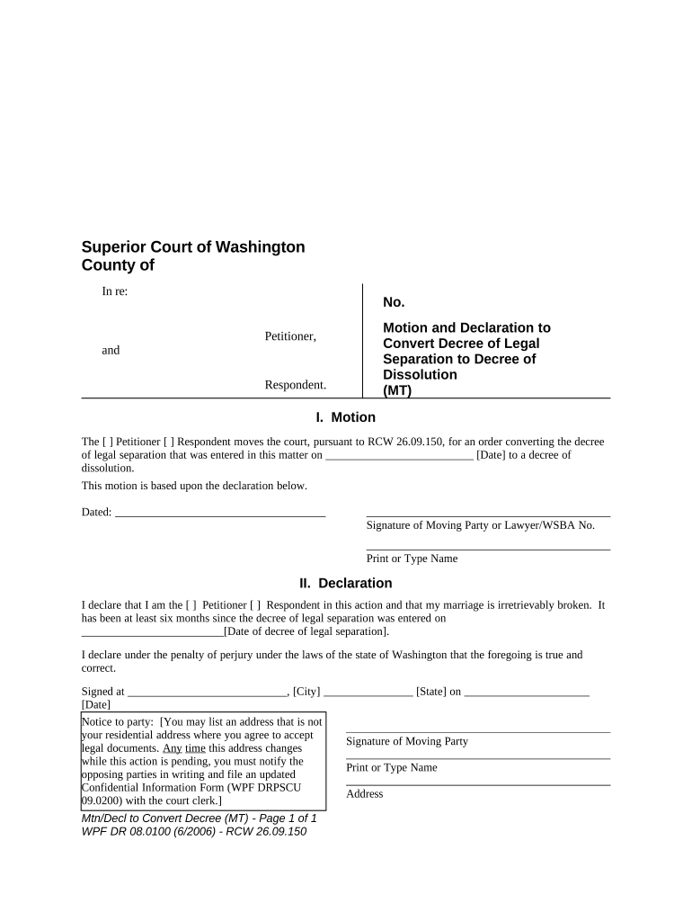 Declaration Legal Form