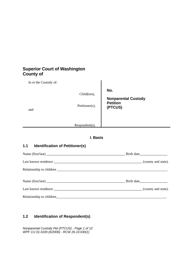 Washington Nonparental Custody  Form