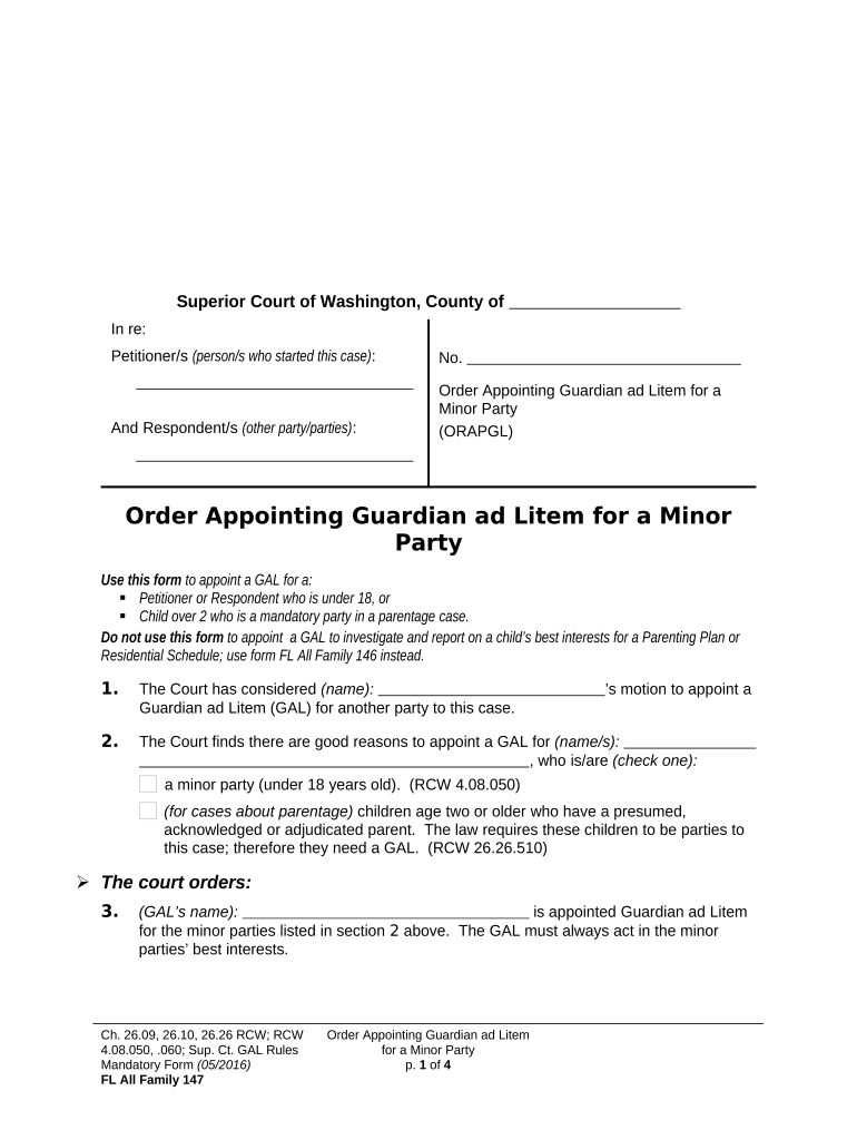 Order Appointing Guardian Ad  Form