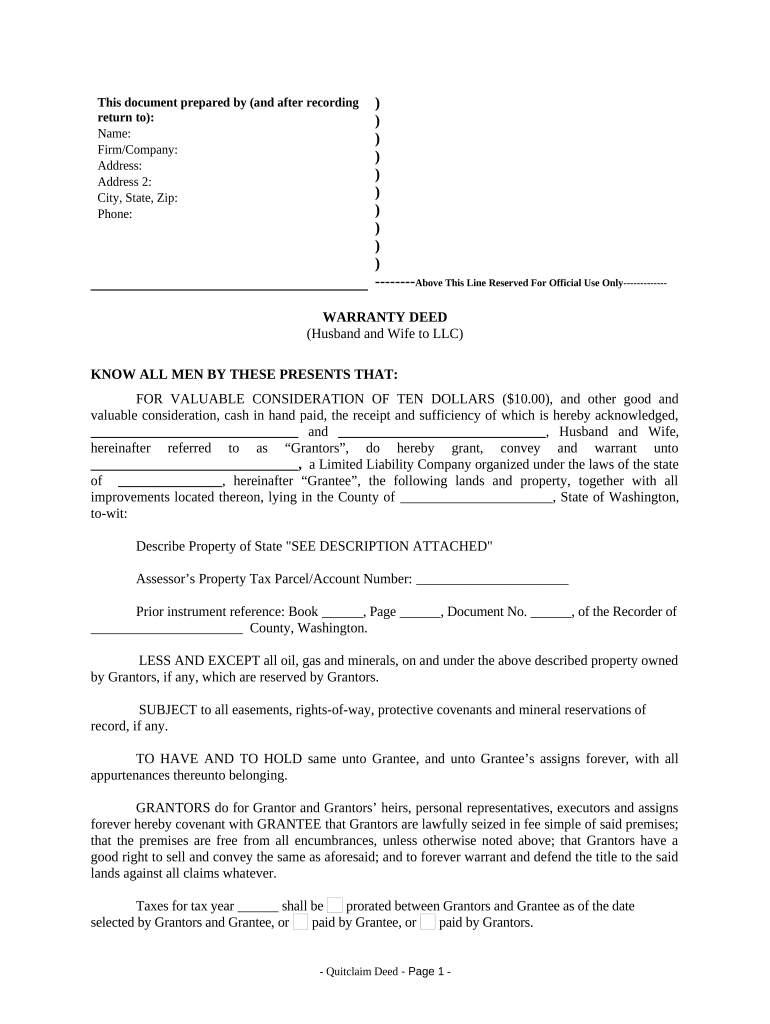 Wa Llc Company  Form