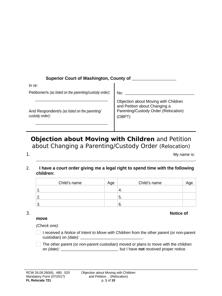 Wa Objection  Form