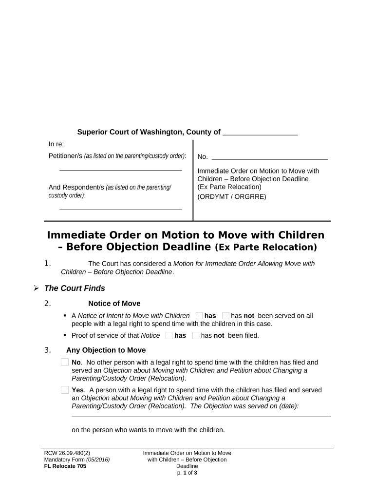 Ex Parte Order Form