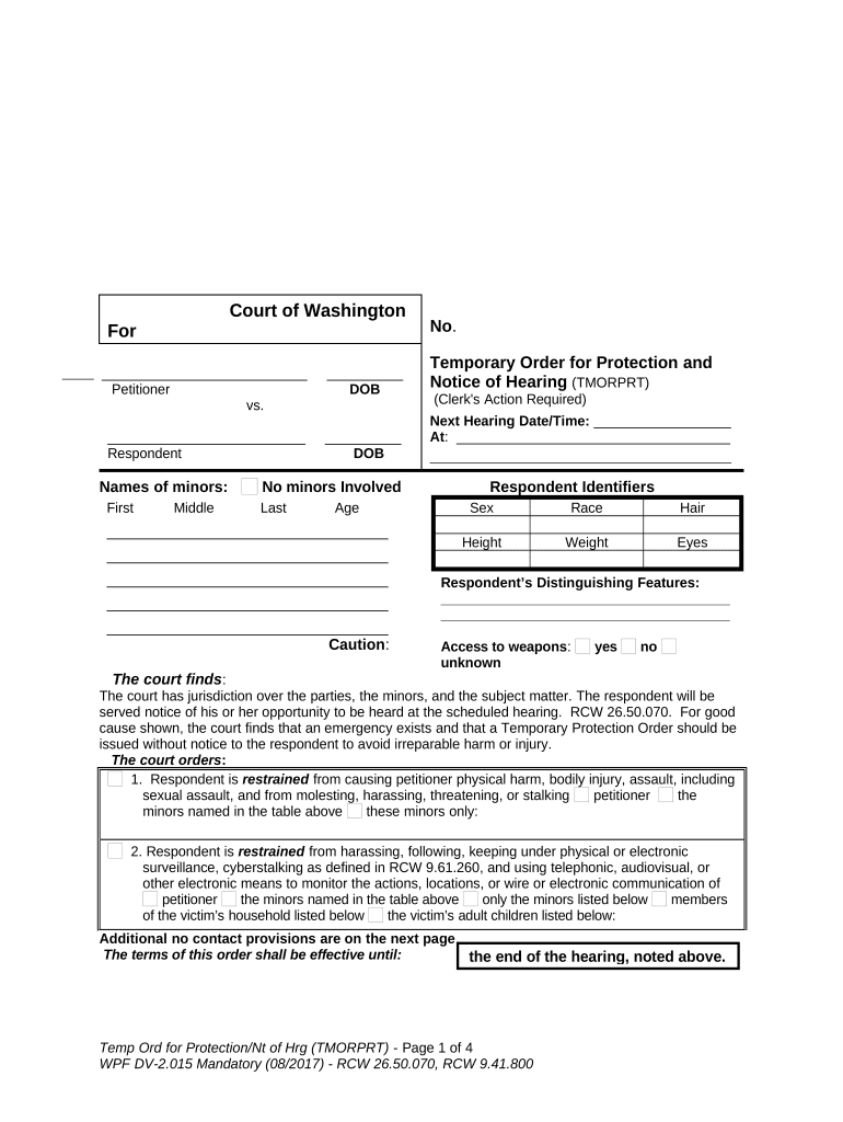 Order Protection Notice  Form