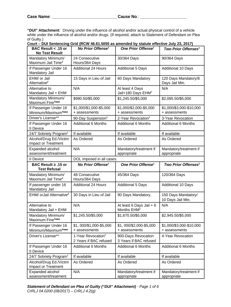 Washington Dui  Form